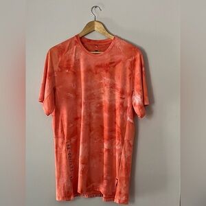 Men’s Lululemon Always Agile Short Sleeve Spray Dye Diamond Dye White Warm Coral